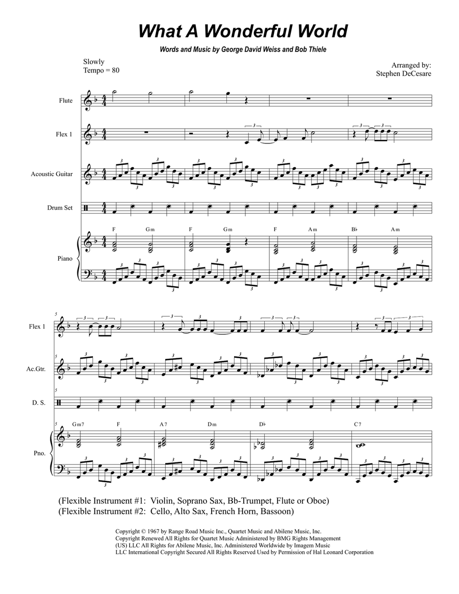 What A Wonderful World Large Ensemble scores gallery preview page 1