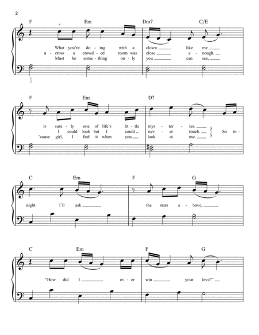 Angel Eyes Easy Piano scores gallery preview page 2