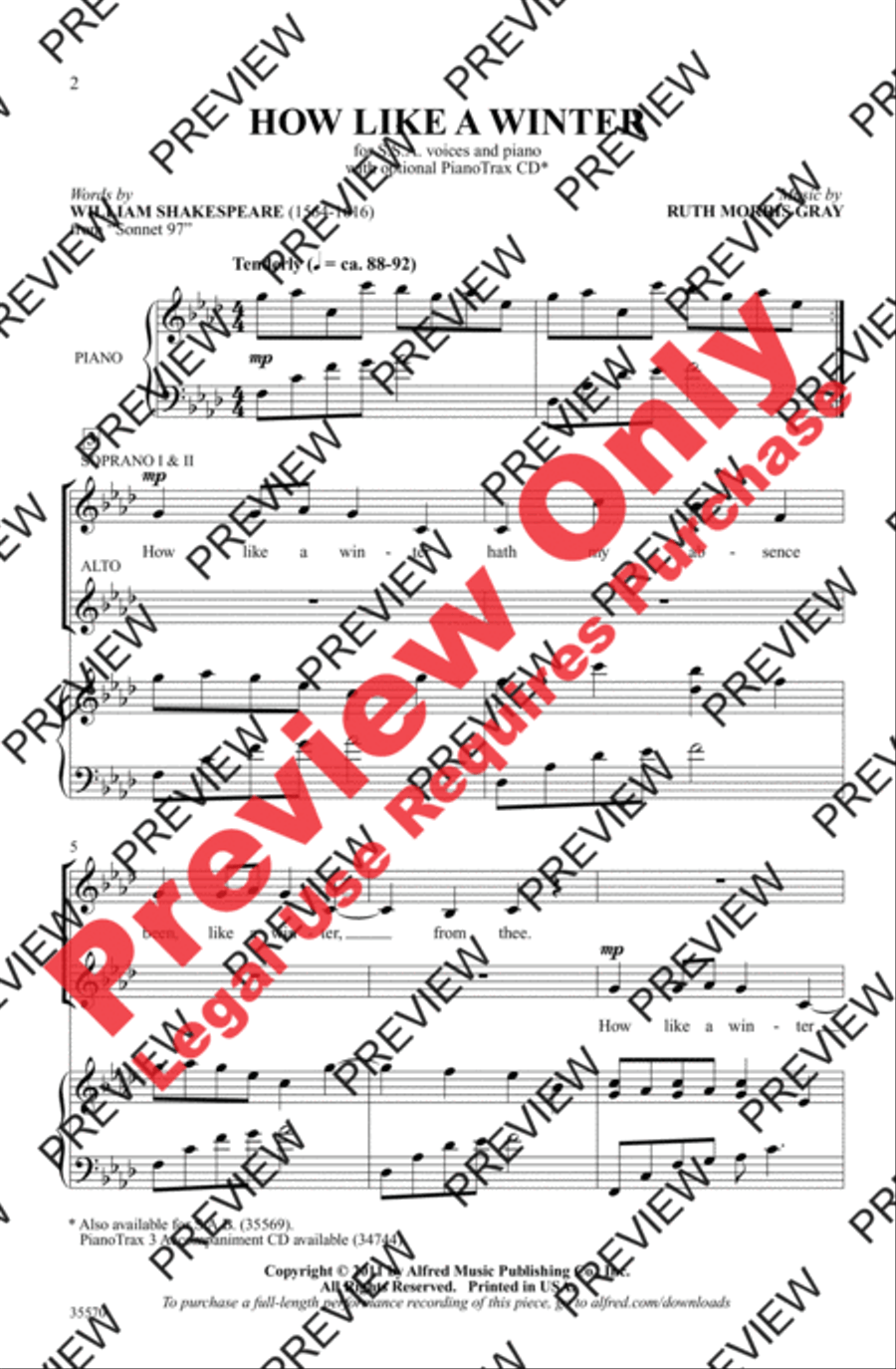 How Like a Winter Women's Choir scores gallery preview page 2