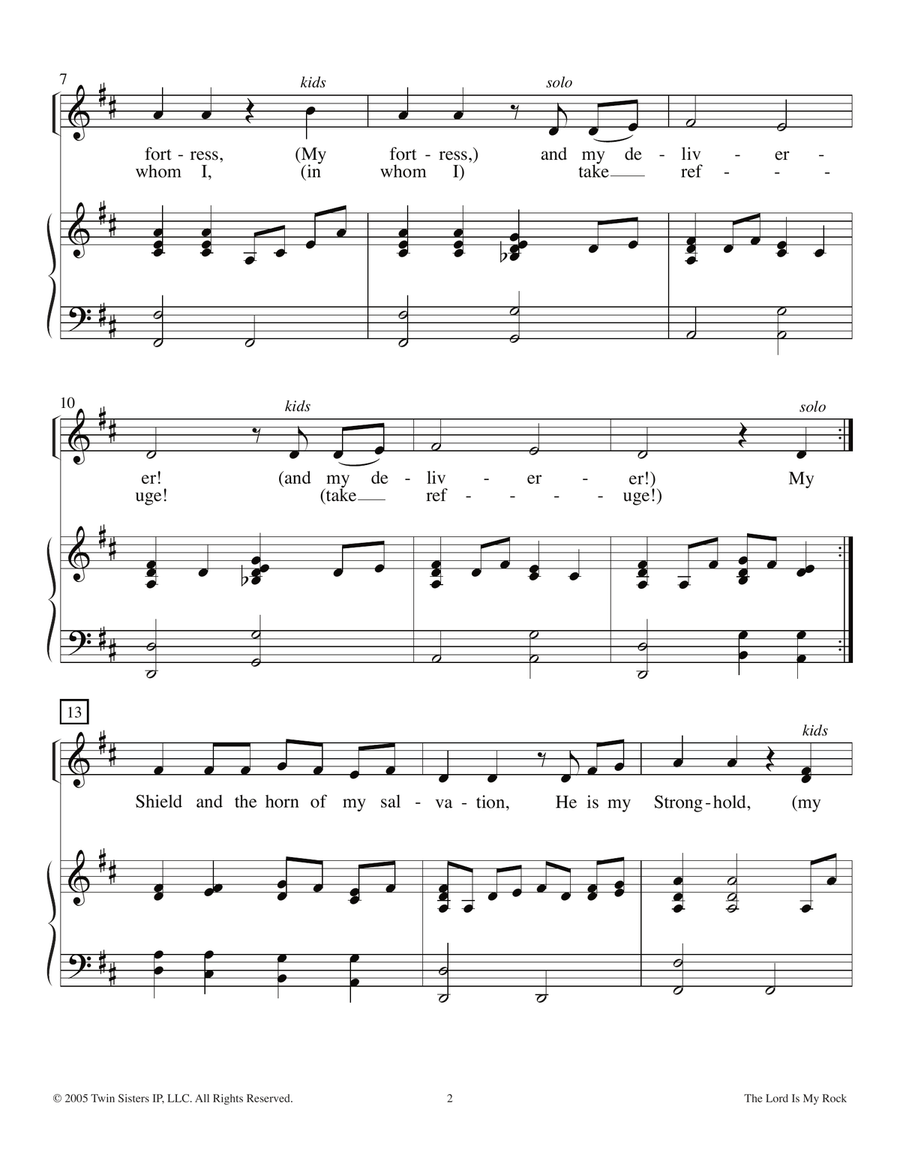 The Lord Is My Rock The Lord Is My Rock Piano, Vocal scores gallery preview page 2