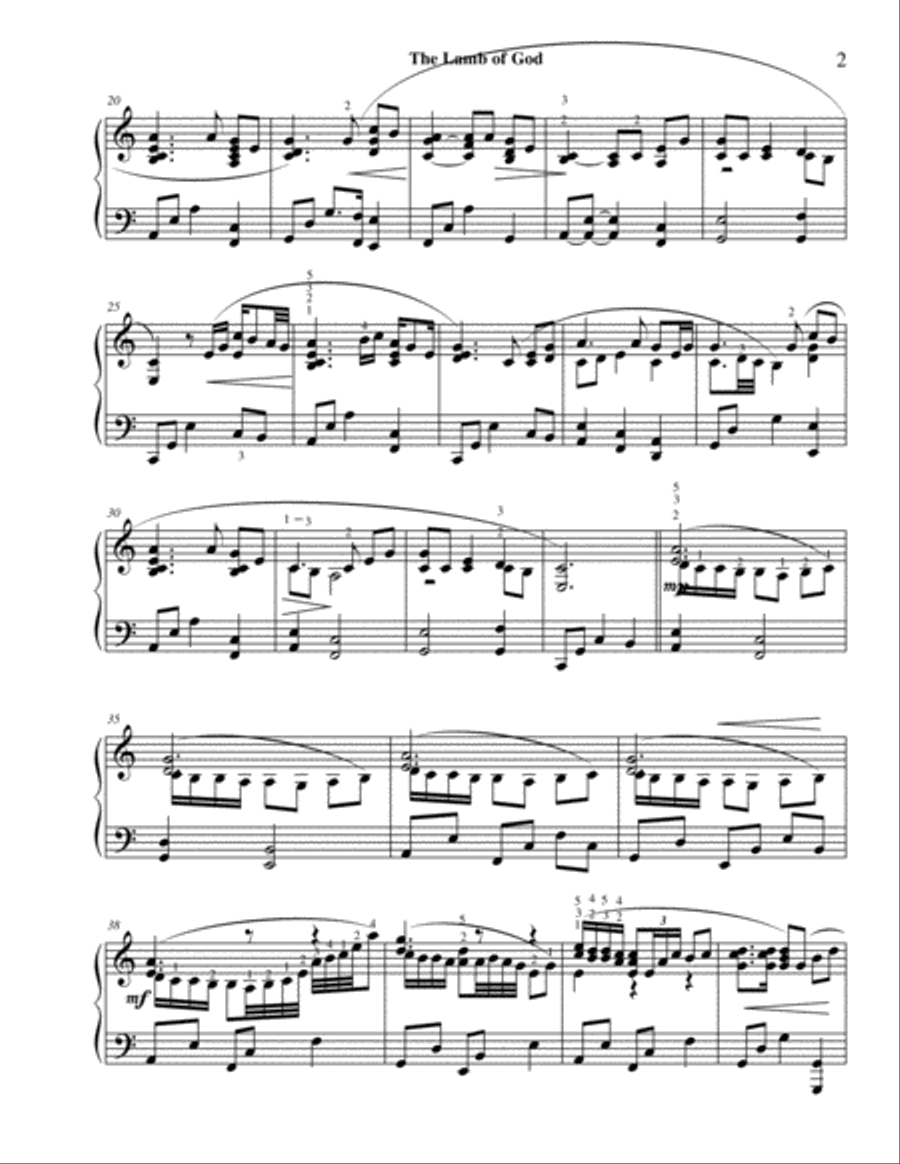 Lamb Of God Piano Solo scores gallery preview page 3