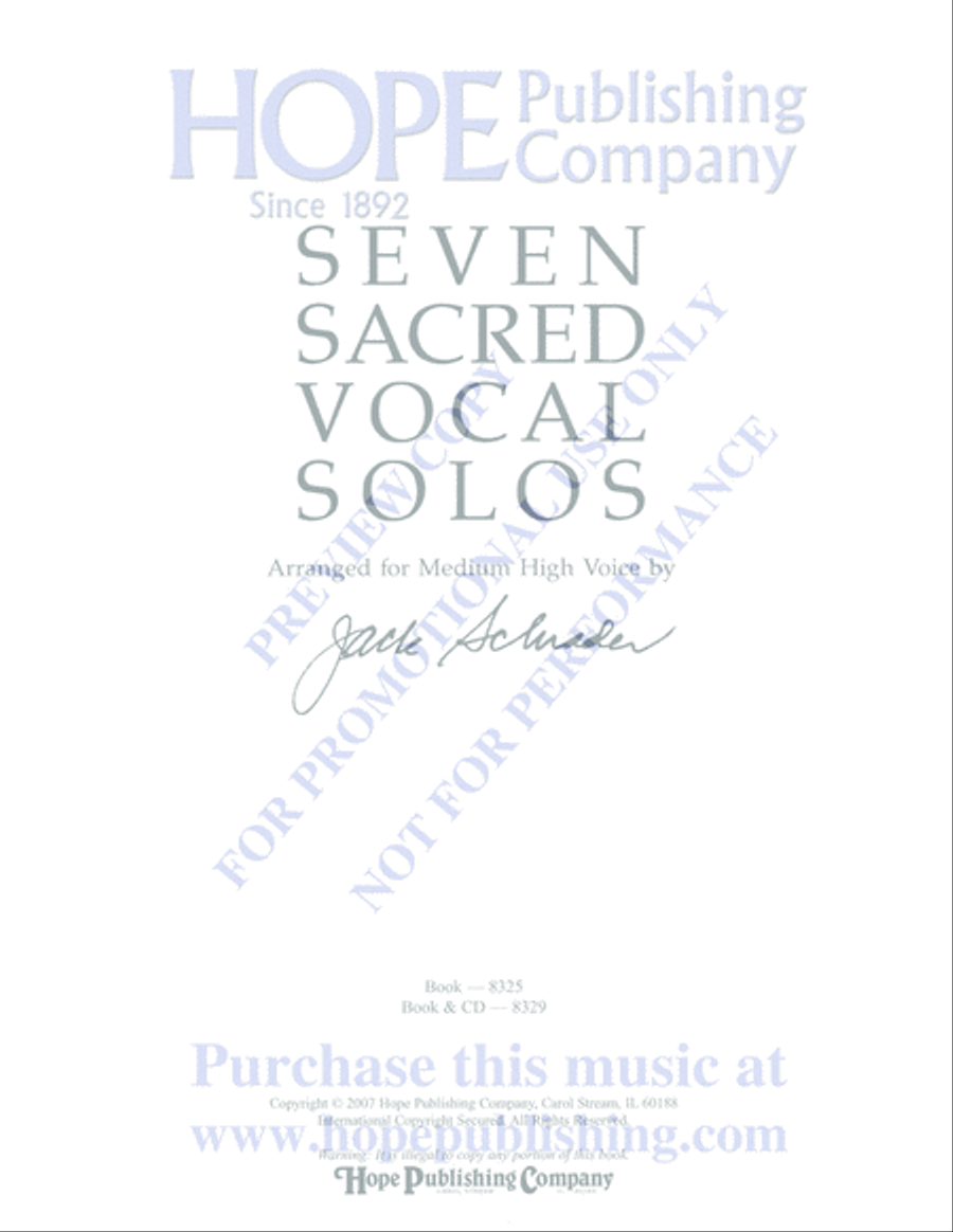 Seven Sacred Vocal Solos High Voice scores gallery preview page 2