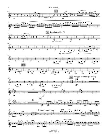 Variations on A Korean Folk Song - 2nd Bb Clarinet