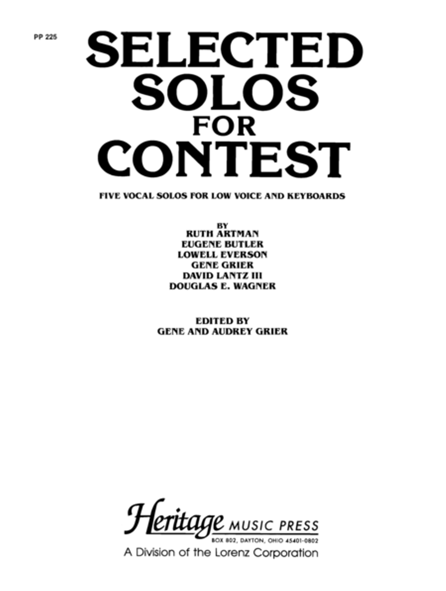 Selected Solos for Contest - Low Voice Low Voice scores gallery preview page 3