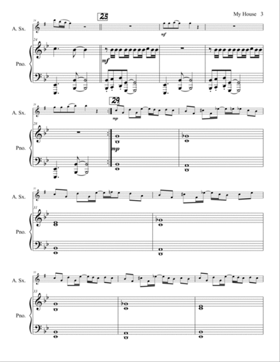 My House Alto Saxophone scores gallery preview page 4