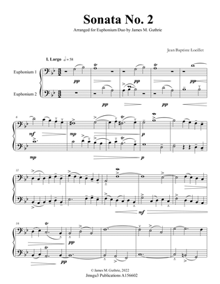 Loeillet: Sonata No. 2 for Euphonium Duo