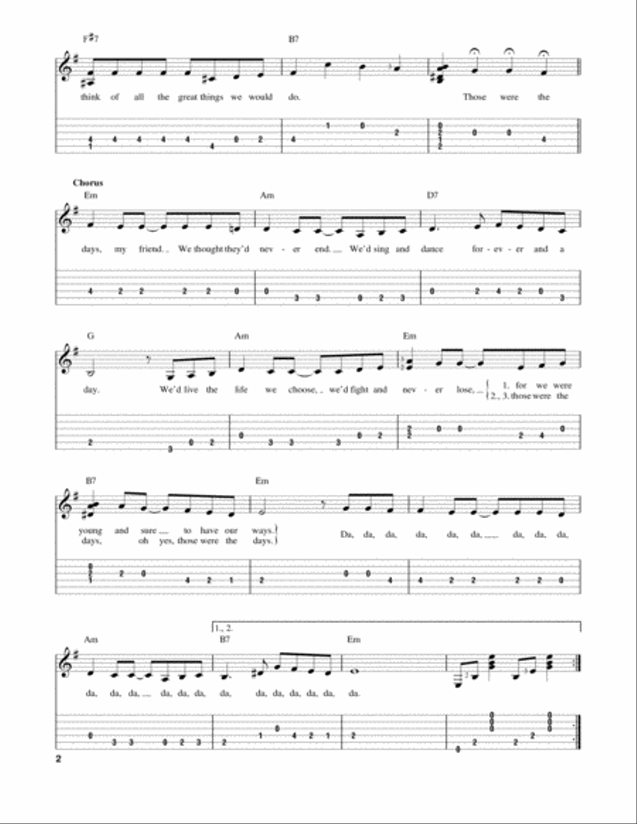 Those Were The Days Acoustic Guitar scores gallery preview page 2