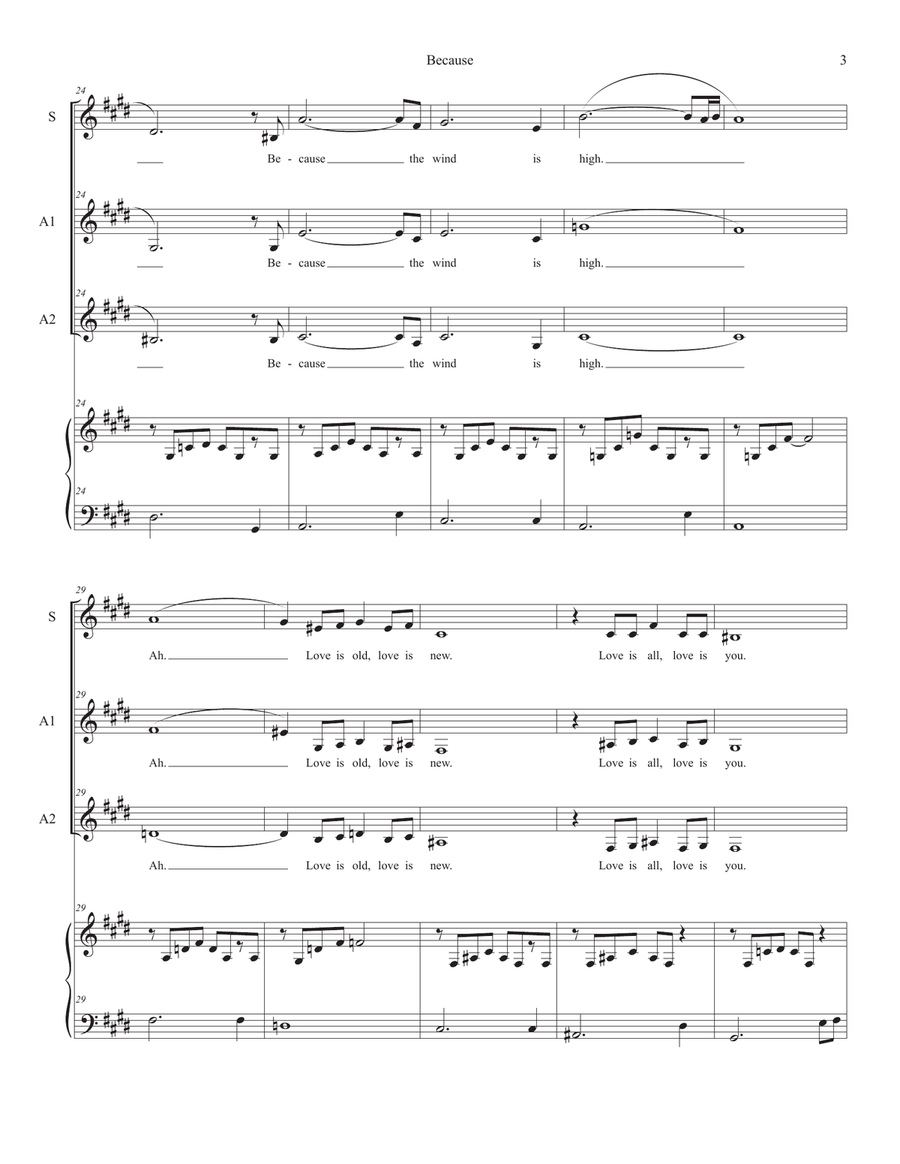 Because Because Women's Choir scores gallery preview page 3