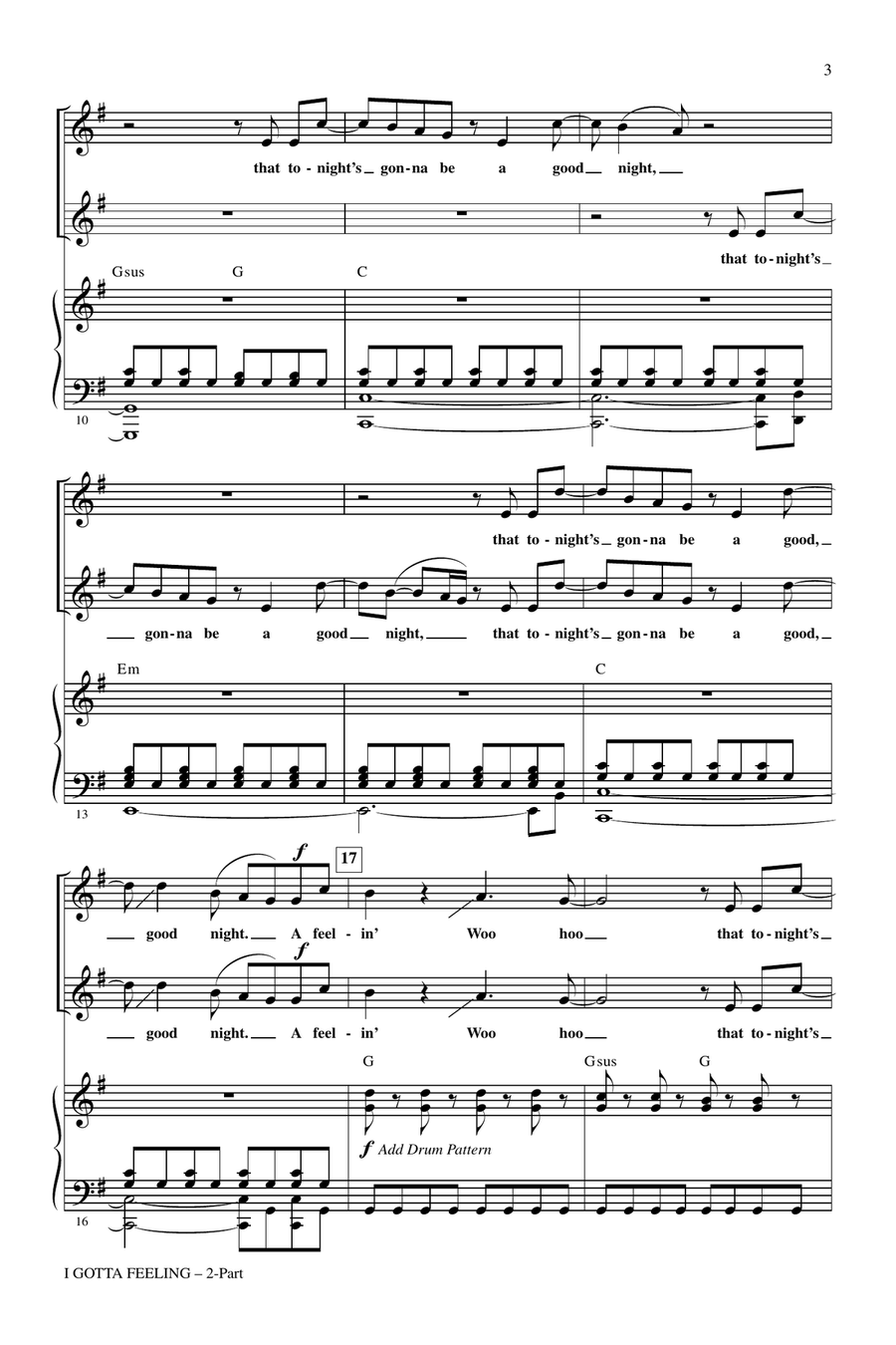 I Gotta Feeling (arr. Mark Brymer) 2-Part scores gallery preview page 2