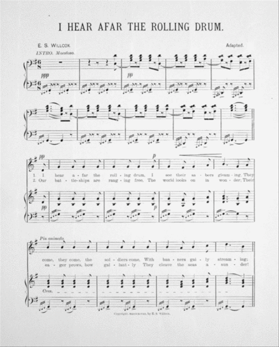I Hear Afar the Rolling Drum. Battle Song of 1898 Voice scores gallery preview page 2