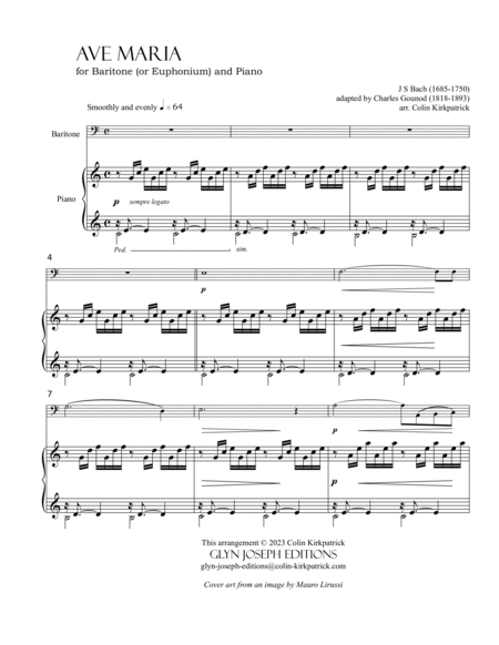 Bach-Gounod: Ave Maria for Baritone (or Euphonium) and Piano image number null