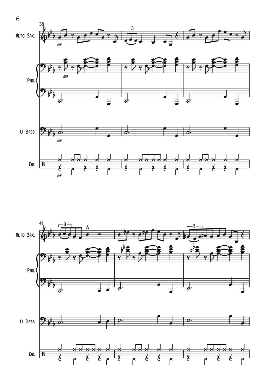 We Three Kings for Jazz Combo (Alto Sax, Piano, Bass, Drums) Jazz Ensemble scores gallery preview page 6