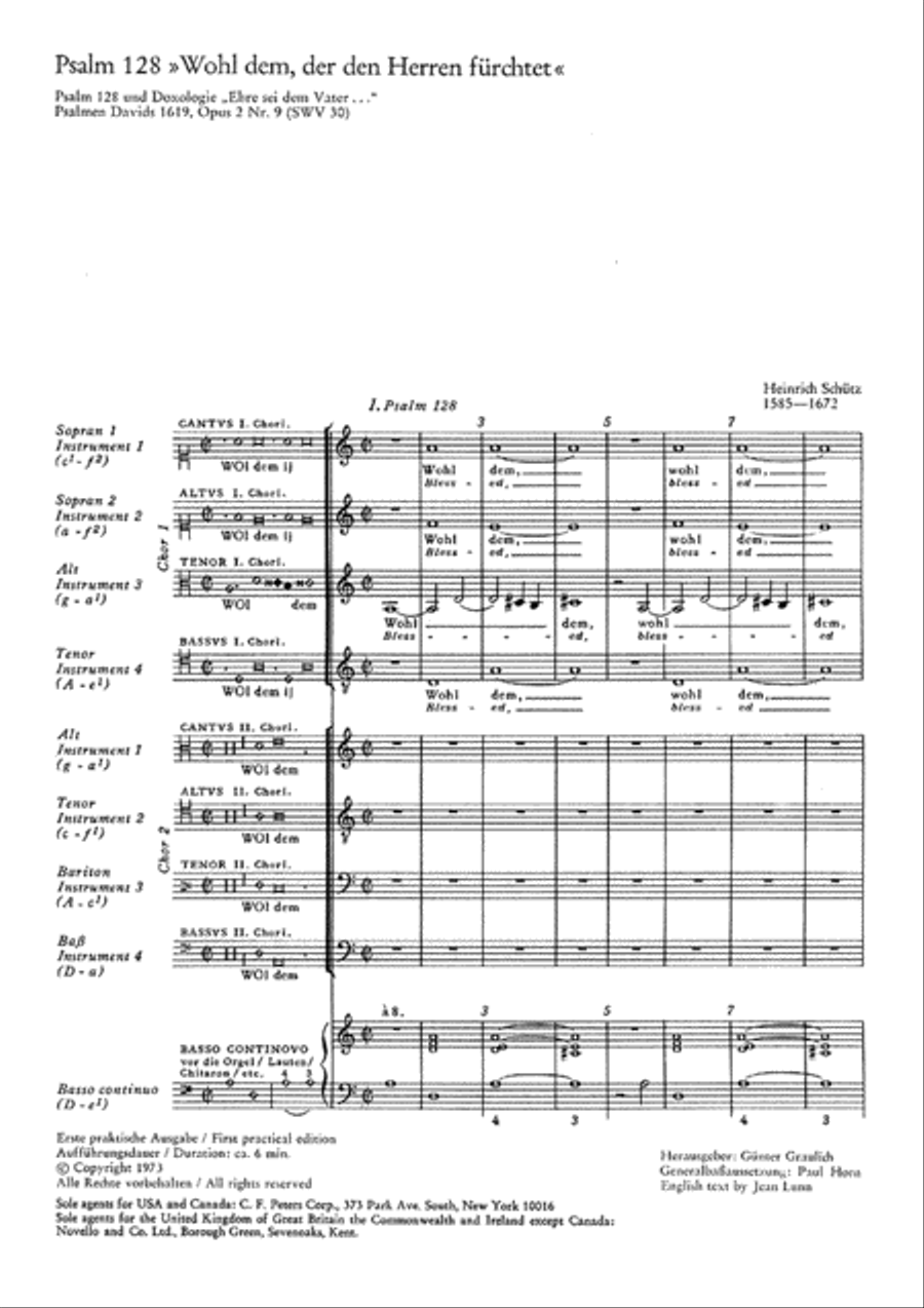 Blessed are all those who fear God (Wohl dem, der den Herren furchtet) Choir scores gallery preview page 1