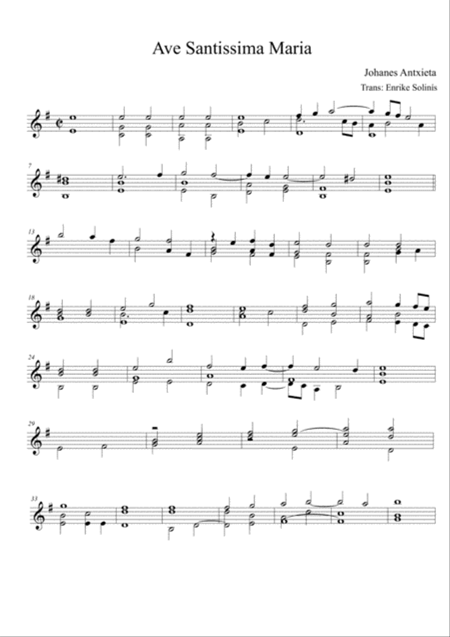 Ave Santissima Maria Acoustic Guitar scores gallery preview page 2