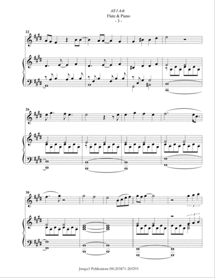All I Ask Flute Solo scores gallery preview page 3