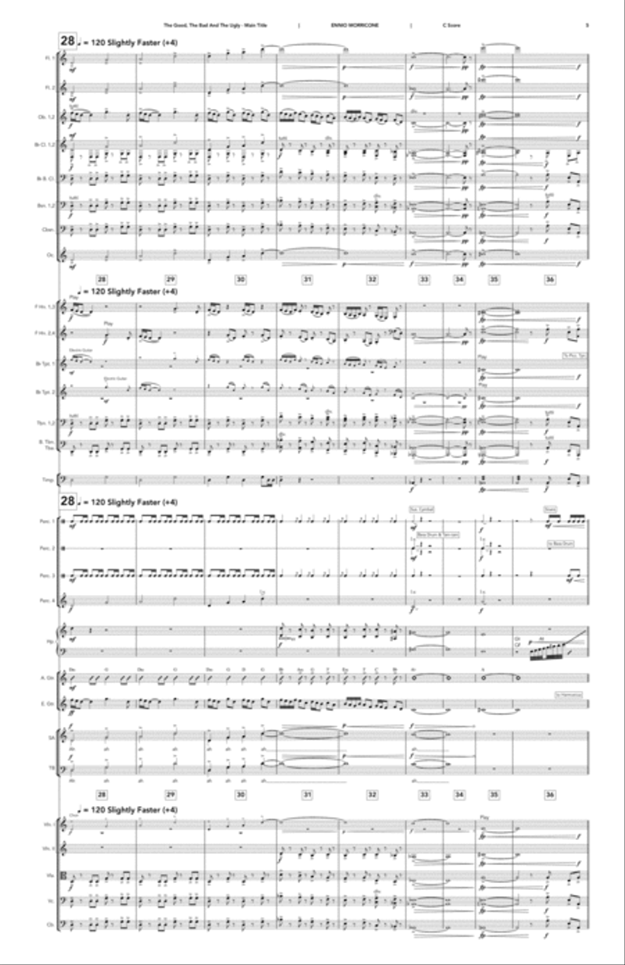 The Good, The Bad And The Ugly (main Title) - Score Only Full Orchestra scores gallery preview page 5