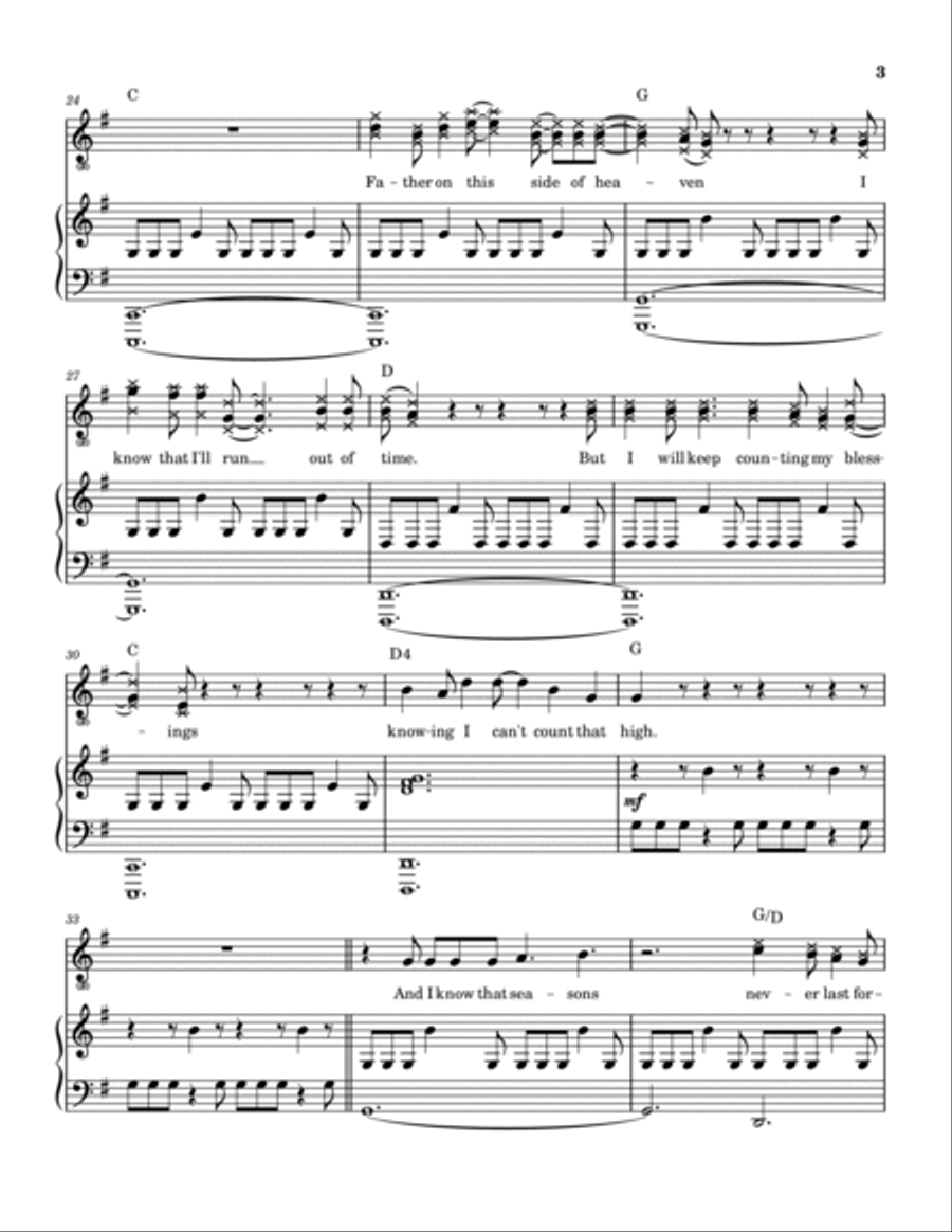 Counting My Blessings Piano, Vocal, Guitar scores gallery preview page 4