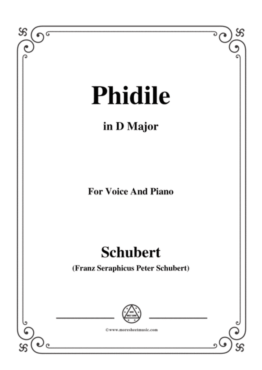 Schubert-Phidile,in D Major,for Voice&Piano image number null
