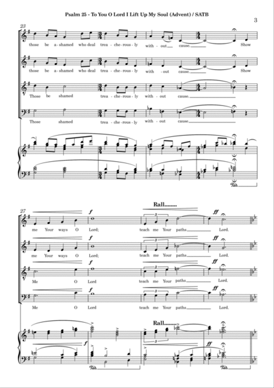 To You O Lord I Lift Up My Soul - Psalm 25 (SATB) 4-Part scores gallery preview page 3