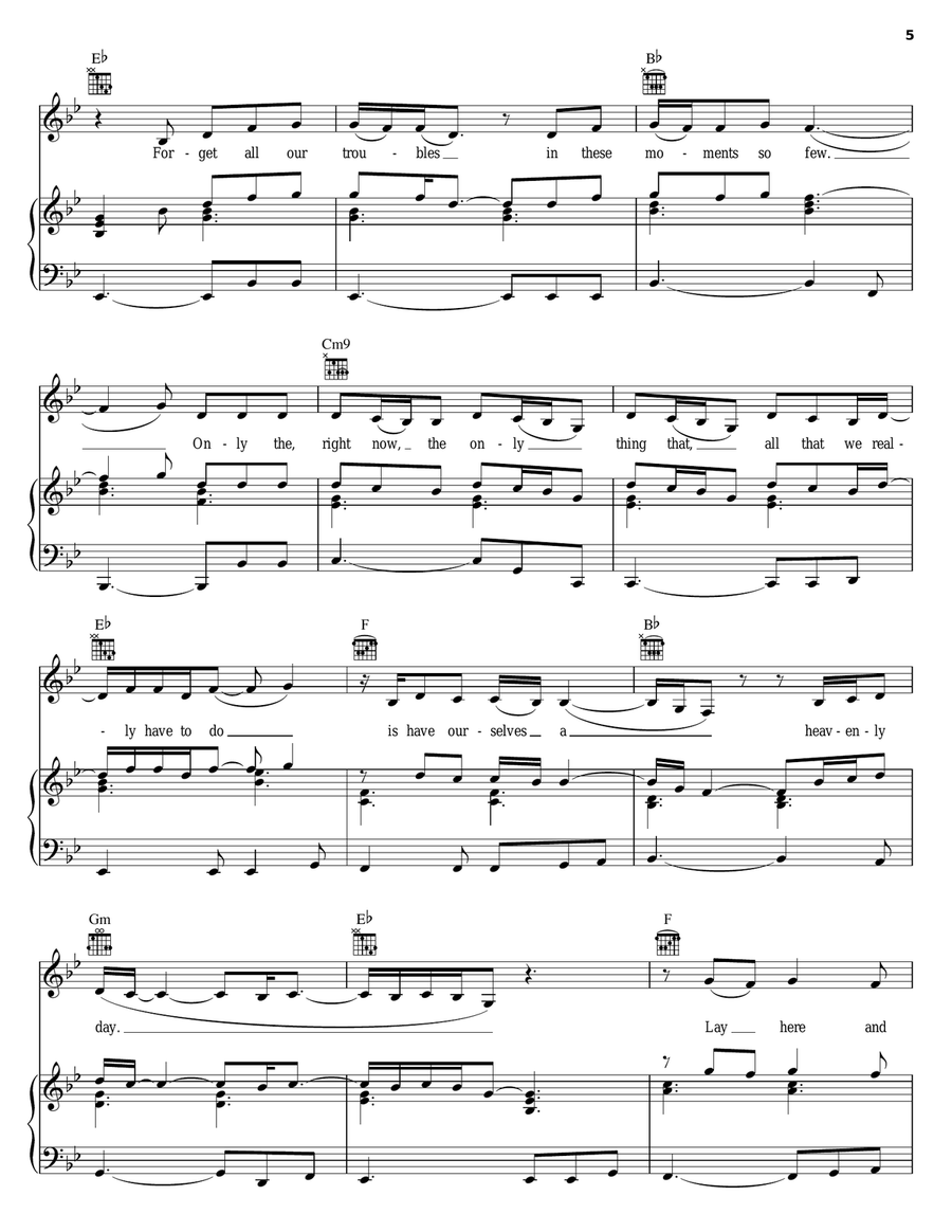 Heavenly Day Piano, Vocal, Guitar scores gallery preview page 5