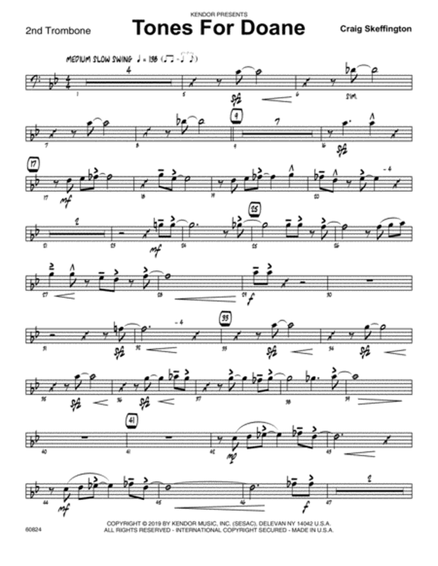 Tones For Doane - 2nd Trombone