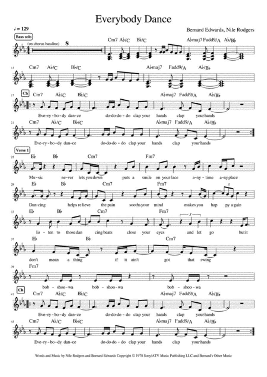 Everybody Dance Everybody Dance Voice scores gallery preview page 1