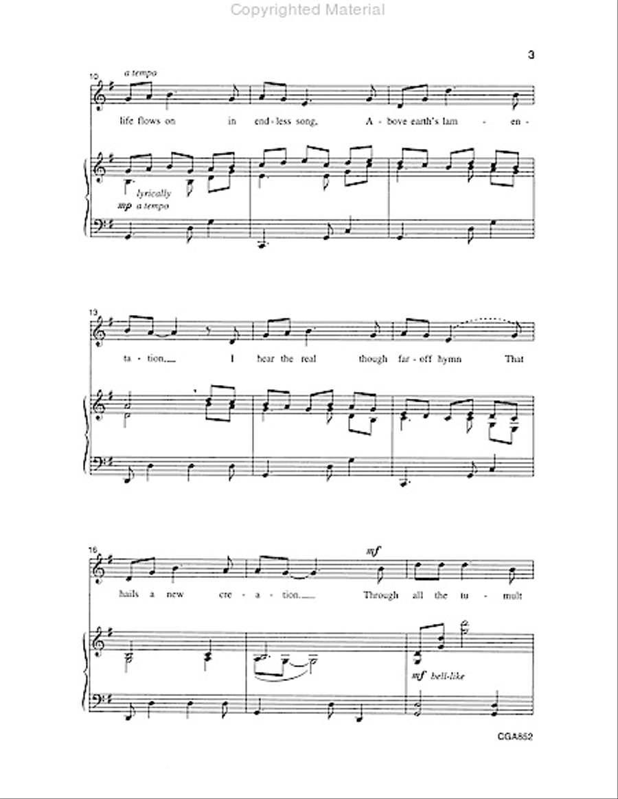 How Can I Keep From Singing? Unison Choir scores gallery preview page 3
