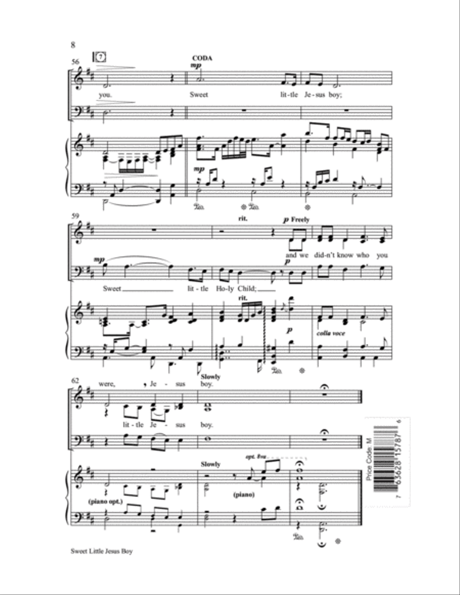 Sweet Little Jesus Boy Sweet Little Jesus Boy 4-Part scores gallery preview page 9