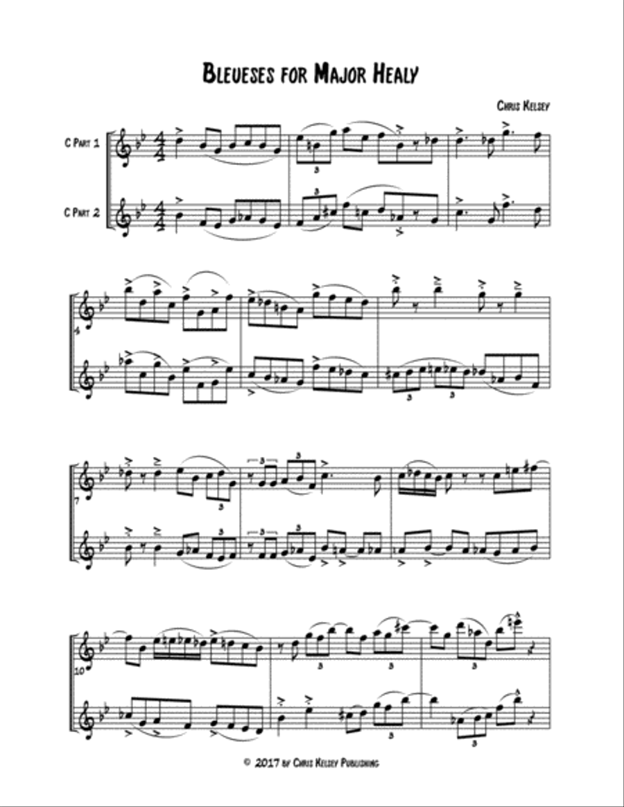 Bleueses for Major Healy (Duet for C Instruments) Large Ensemble scores gallery preview page 1