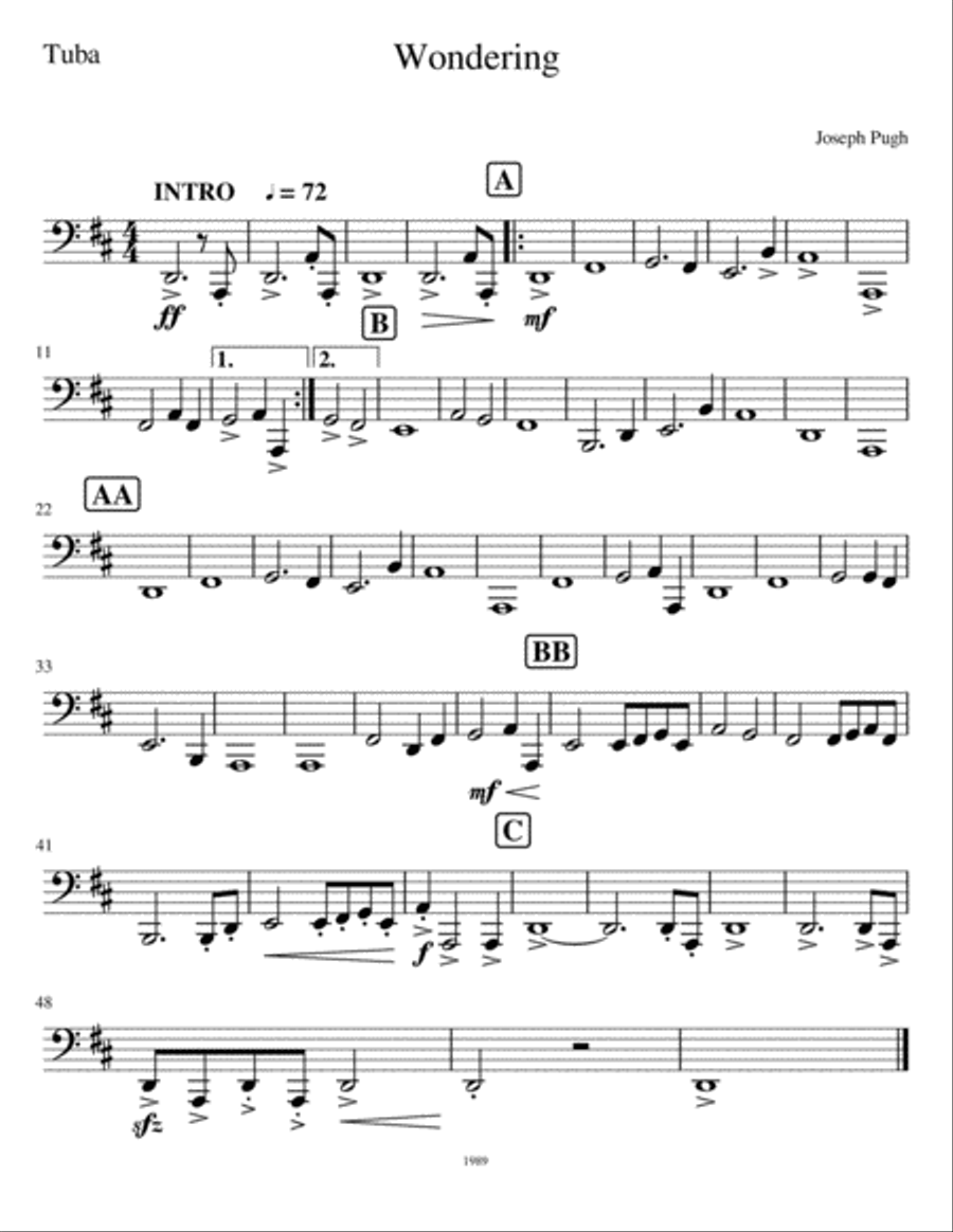 Concerto #1(Wondering) Concert Band scores gallery preview page 5