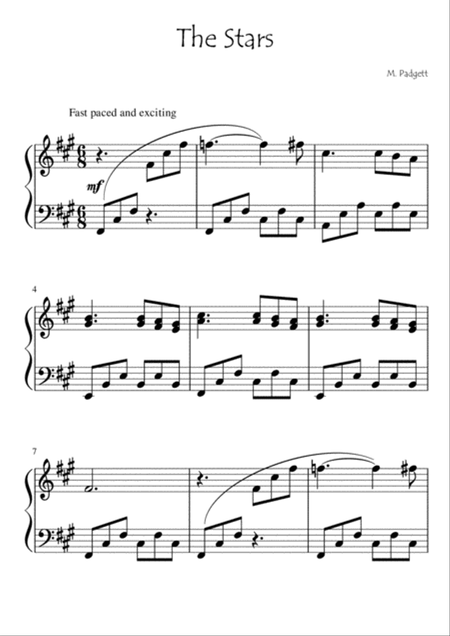 The Stars The Stars Piano Solo scores gallery preview page 1