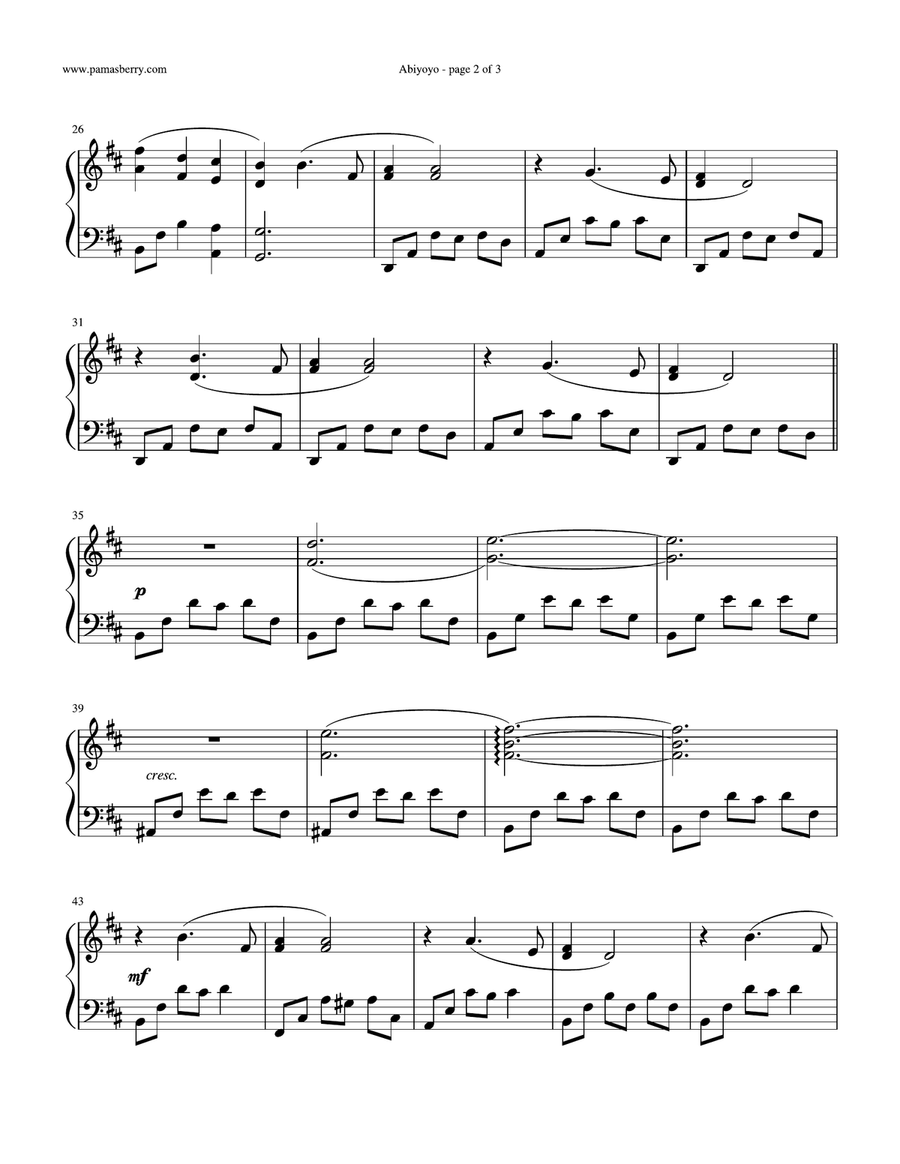 Abiyoyo Piano Solo scores gallery preview page 2