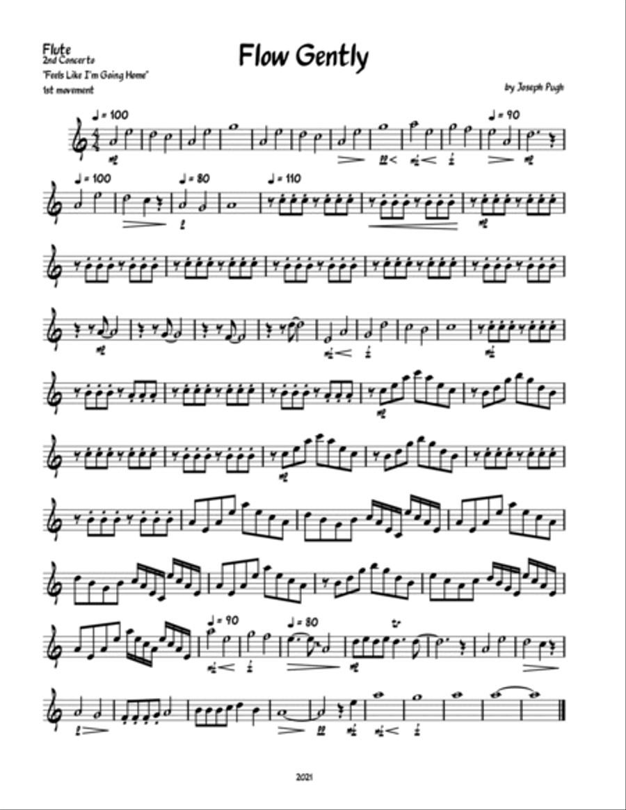 Concerto #2 Flow Gently (Woodwind Quintet) Woodwind Quintet scores gallery preview page 3
