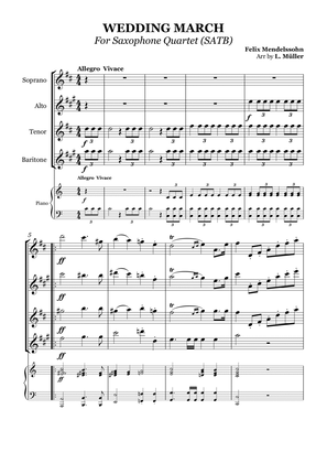 Wedding March - For Saxophone Quartet (SATB) and piano
