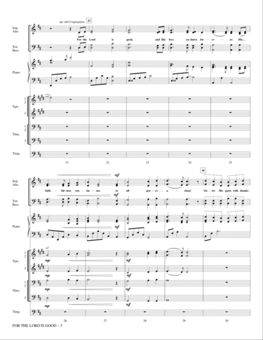 For The Lord Is Good - Full Score Choir scores gallery preview page 3
