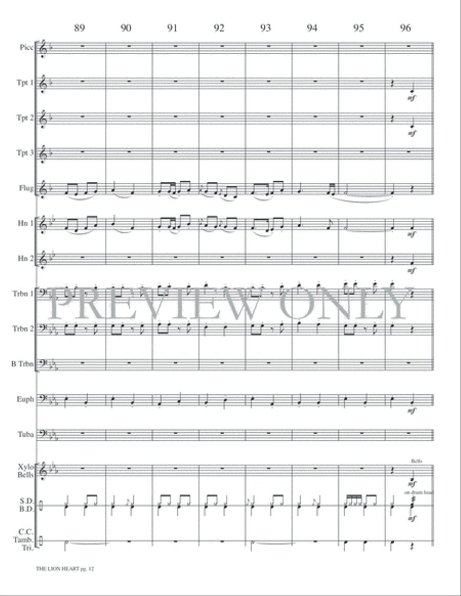 The Lion Heart Small Ensemble scores gallery preview page 14