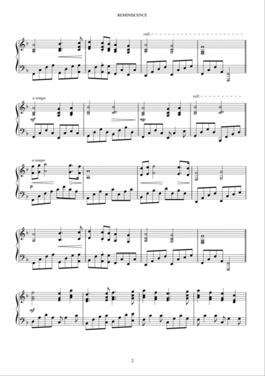 REMINISCENCE Piano Solo scores gallery preview page 3