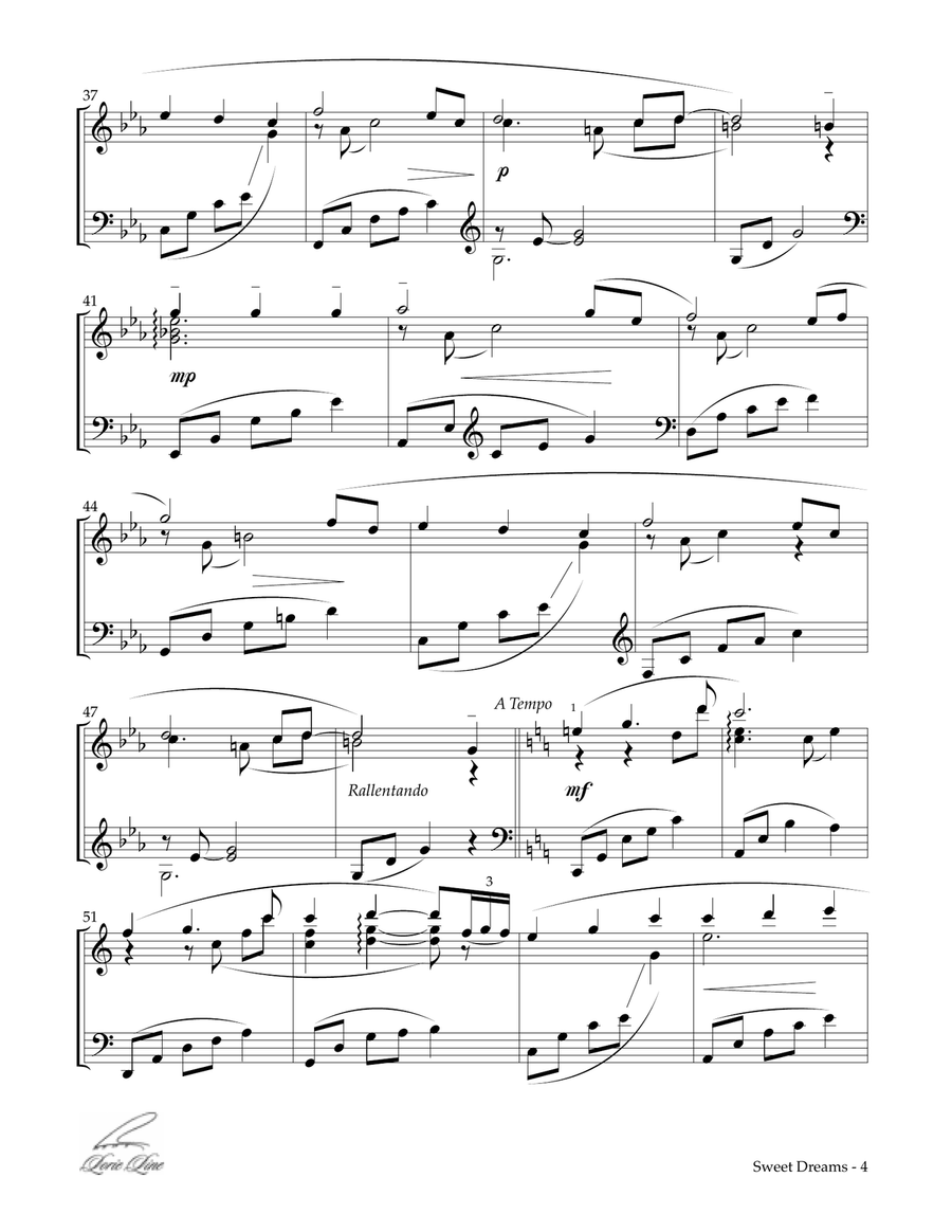 Sweet Dreams Piano Solo scores gallery preview page 4