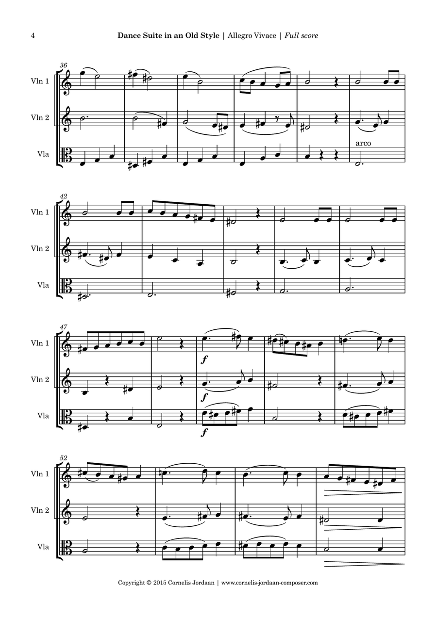 Dance Suite in an Old Style, for 2 violins & viola String Trio scores gallery preview page 4