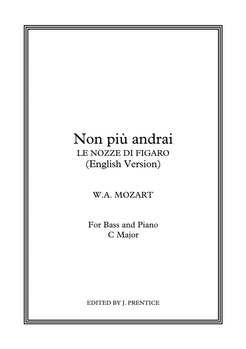 Non più andrai (English version) - Le nozze di Figaro (C Major) image number null