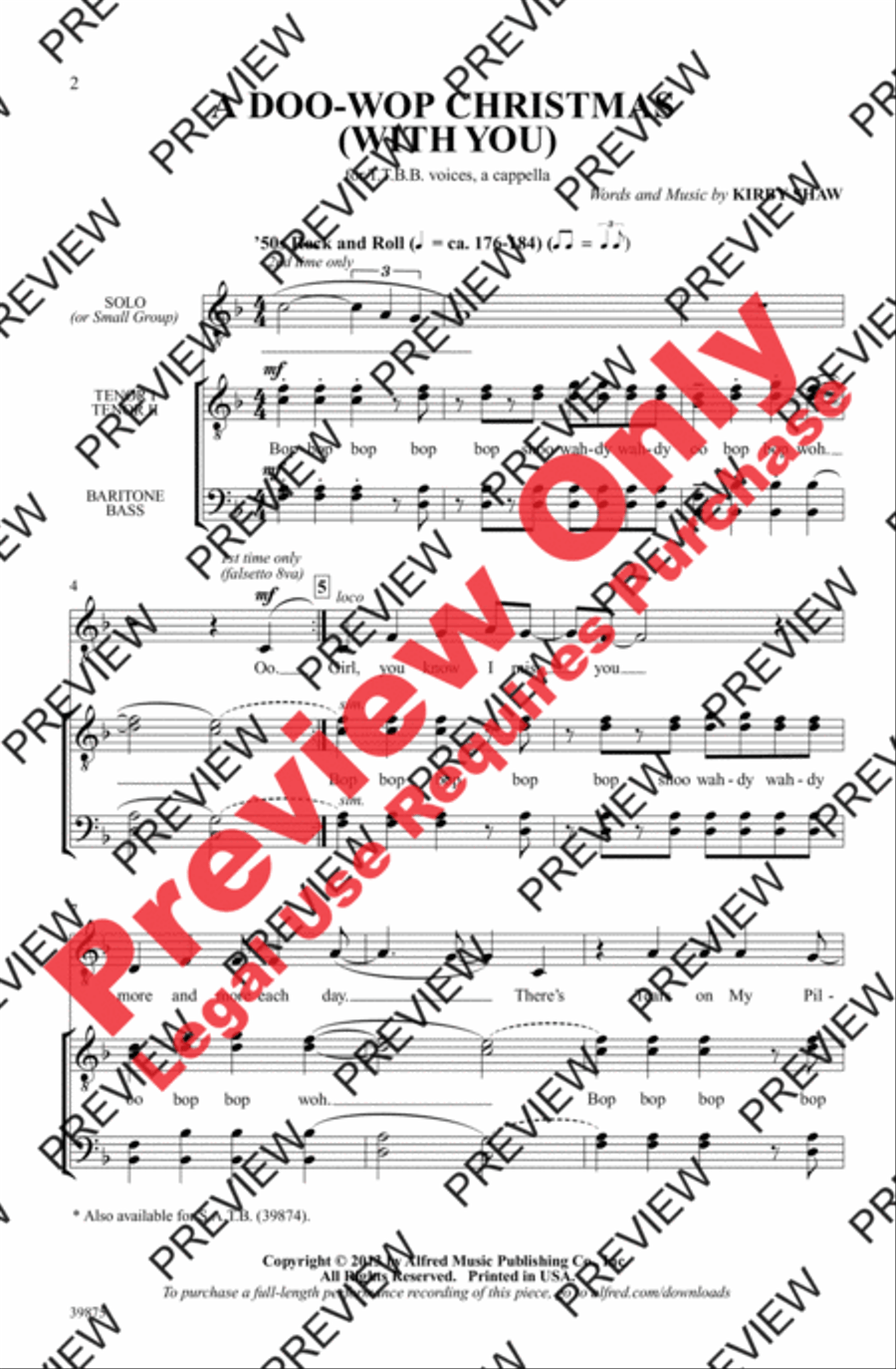 A Doo-Wop Christmas (With You) Men's Choir scores gallery preview page 2