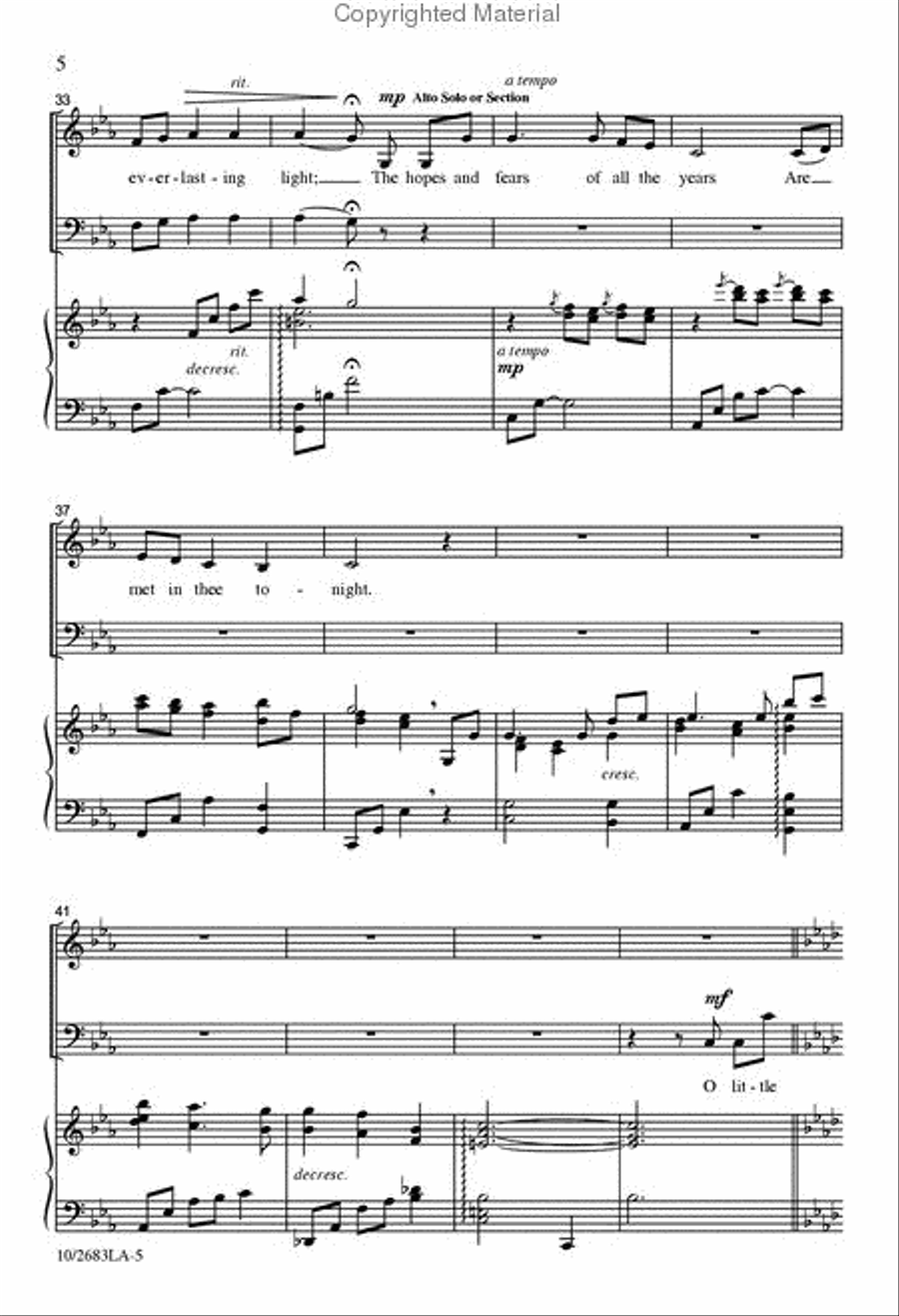O Little Town 4-Part scores gallery preview page 4