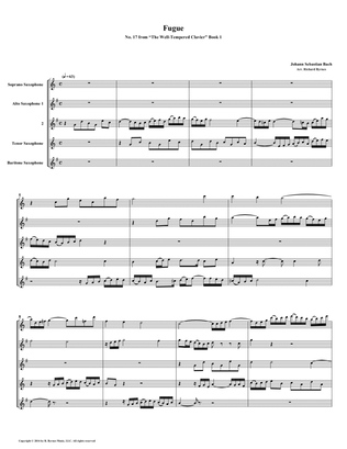 Fugue 17 from Well-Tempered Clavier, Book 1 (Saxophone Quintet)
