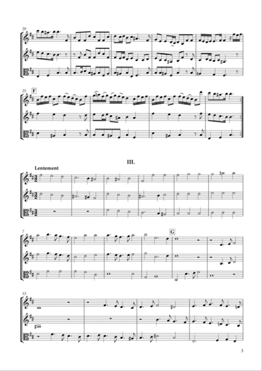 Six Sonatas No.2 for two Violins & Viola Op.7-2 String Duet scores gallery preview page 3