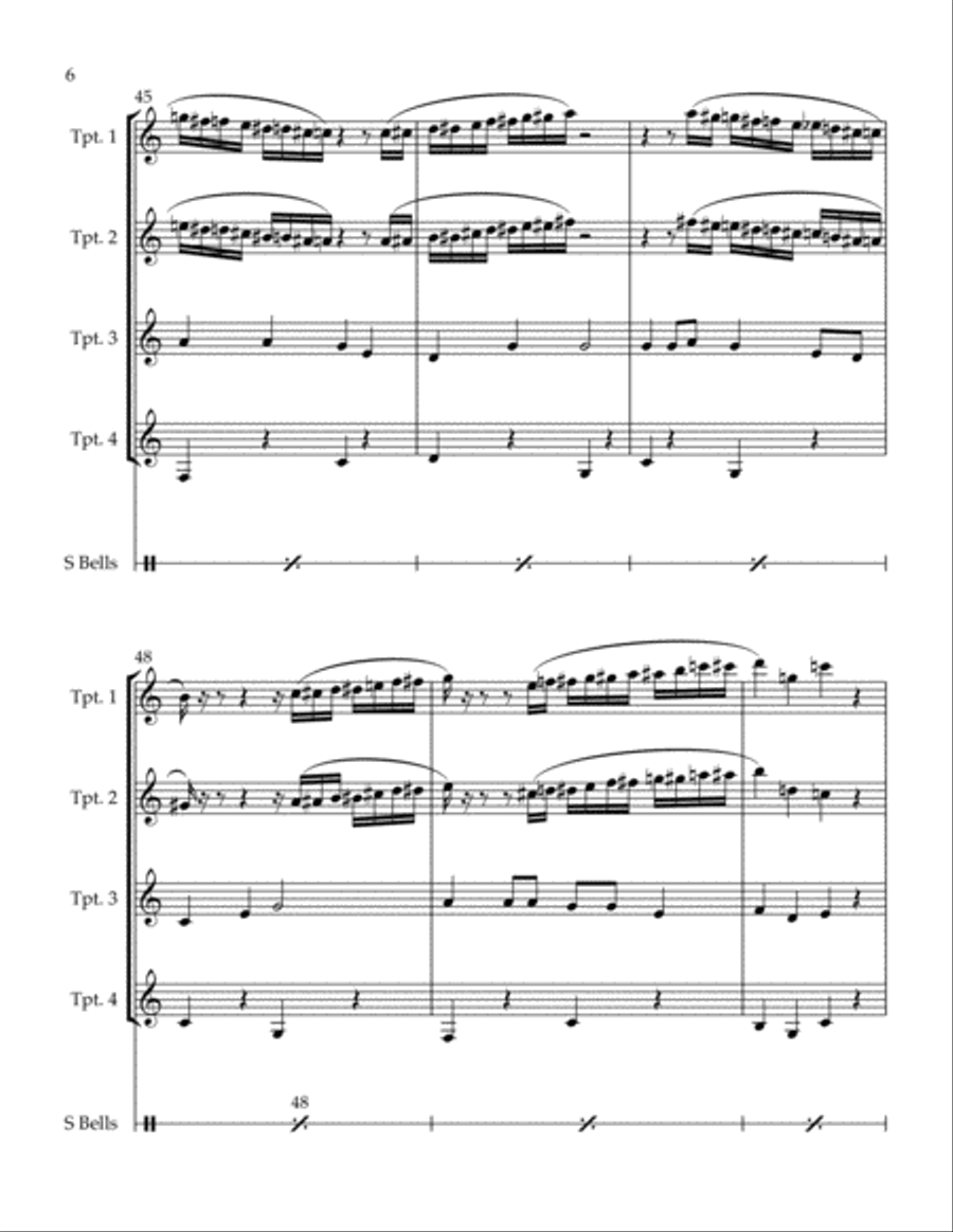 Up on the Housetop (for 4 trumpets) Trumpet Solo scores gallery preview page 6