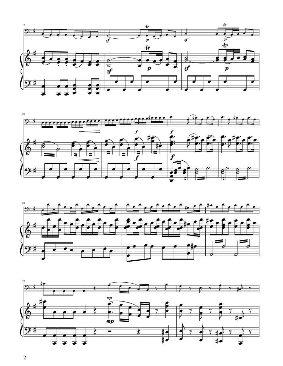Mozart: Eine Kleine Nachtmusik (K.525) - Bassoon Solo w/ Piano Bassoon Solo scores gallery preview page 2