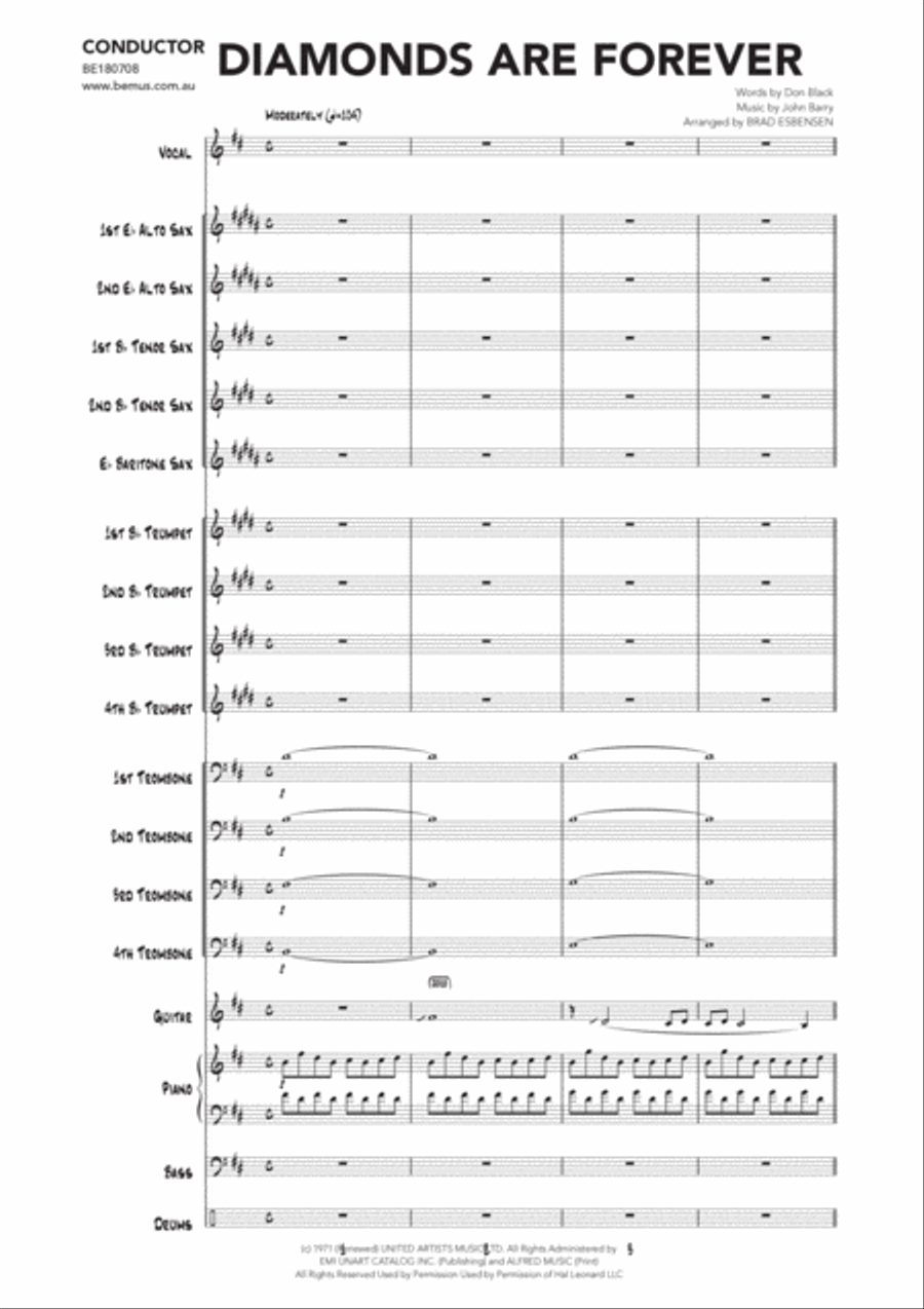 Diamonds Are Forever Jazz Ensemble scores gallery preview page 3