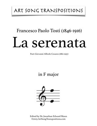 Book cover for TOSTI: La serenata (transposed to F major)