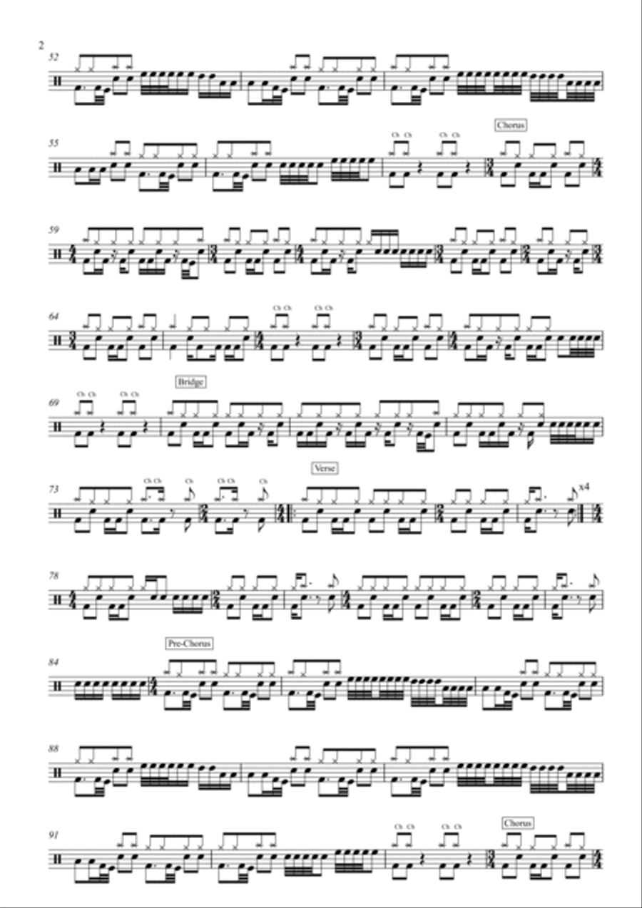 Master Of Puppets Master Of Puppets Drum Set scores gallery preview page 2