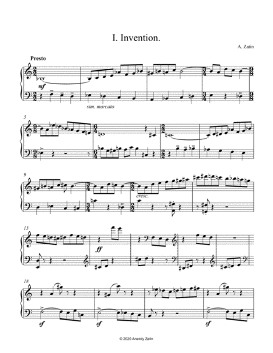 Three pieces for piano Piano Solo scores gallery preview page 2